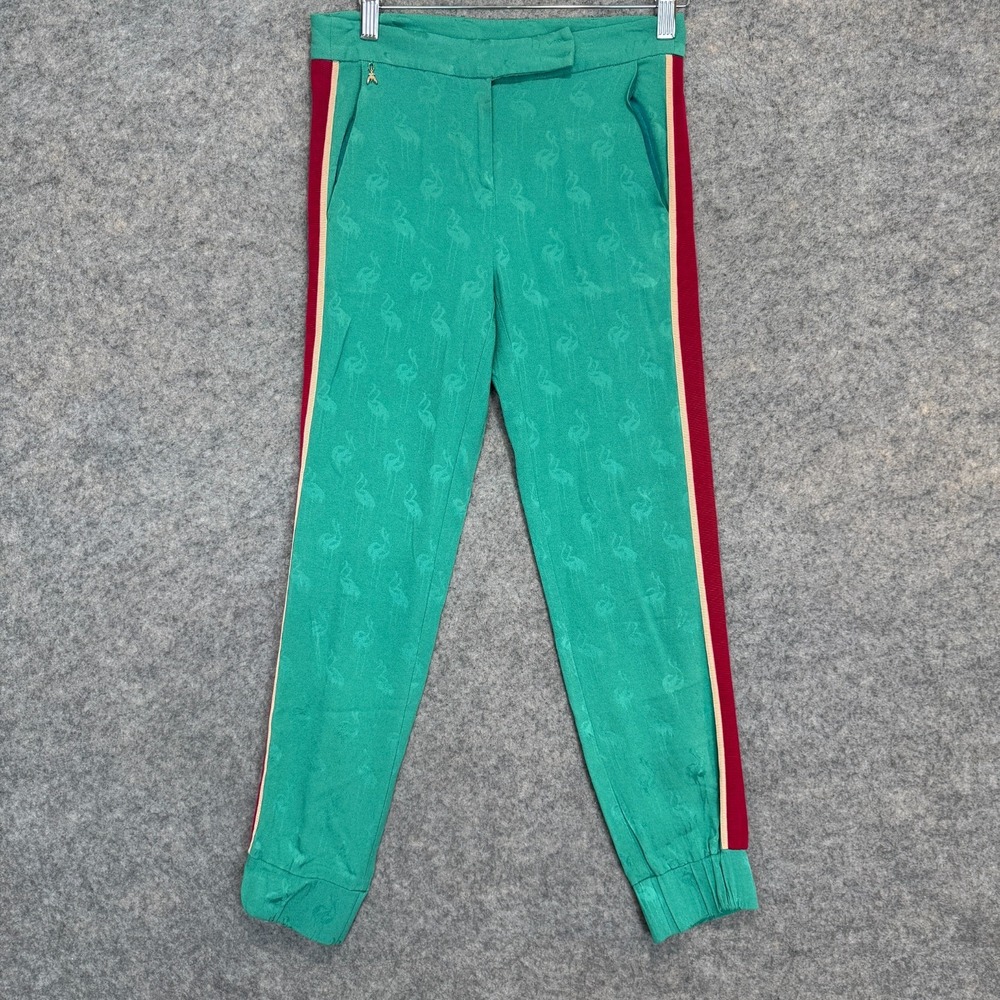 Patrizia Pepe Racing Hologram Jogger‎ Pants Womens 38 (US 4) Bird Green Red